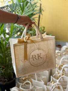 printed jute bags